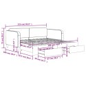Sofa rozsuwana z szufladami, ciemnoszara, 90x190 cm, tkanina Lumarko! Lumarko!