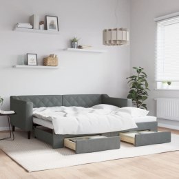 Sofa rozsuwana z szufladami, ciemnoszara, 90x190 cm, tkanina Lumarko! Lumarko!