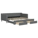 Sofa rozsuwana z szufladami, ciemnoszara, 90x190 cm, tkanina Lumarko! Lumarko!
