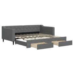 Sofa rozsuwana z szufladami, ciemnoszara, 90x190 cm, tkanina Lumarko! Lumarko!