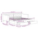Sofa rozsuwana z szufladami, ciemnoszara, 90x190 cm, tkanina Lumarko! Lumarko!