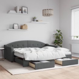 Sofa rozsuwana z szufladami, ciemnoszara, 90x190 cm, tkanina Lumarko! Lumarko!