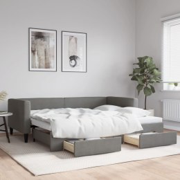 Sofa rozsuwana z szufladami, ciemnoszara, 90x200 cm, tkanina Lumarko! Lumarko!