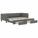 Sofa rozsuwana z szufladami, ciemnoszara, 90x200 cm, tkanina Lumarko! Lumarko!