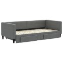 Sofa rozsuwana z szufladami, ciemnoszara, 90x200 cm, tkanina Lumarko! Lumarko!