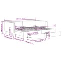 Sofa rozsuwana z szufladami, ciemnoszara, 90x200 cm, tkanina Lumarko! Lumarko!
