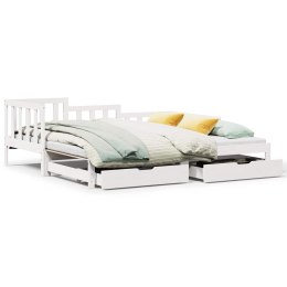 Sofa rozsuwana z szufladami, bez materaca, białe, 90x190 cm Lumarko! Lumarko!