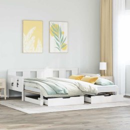 Sofa rozsuwana z szufladami, bez materaca, białe, 90x190 cm Lumarko! Lumarko!