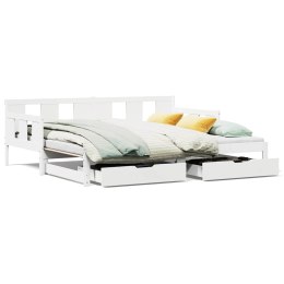 Sofa rozsuwana z szufladami, bez materaca, białe, 90x190 cm Lumarko! Lumarko!