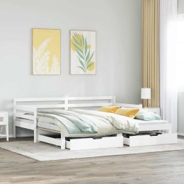 Sofa rozsuwana z szufladami, bez materaca, białe, 90x190 cm Lumarko! Lumarko!