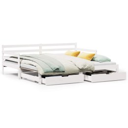 Sofa rozsuwana z szufladami, bez materaca, białe, 90x190 cm Lumarko! Lumarko!
