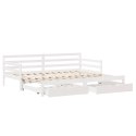 Sofa rozsuwana z szufladami, bez materaca, białe, 90x190 cm Lumarko! Lumarko!