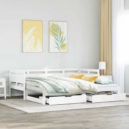 Sofa rozsuwana z szufladami, bez materaca, białe, 90x200 cm Lumarko! Lumarko!