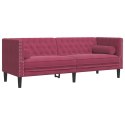 3-cz. wypoczynek Chesterfield z wałkami, bordowy, aksamit Lumarko! Lumarko!