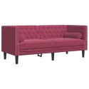 3-cz. wypoczynek Chesterfield z wałkami, bordowy, aksamit Lumarko! Lumarko!