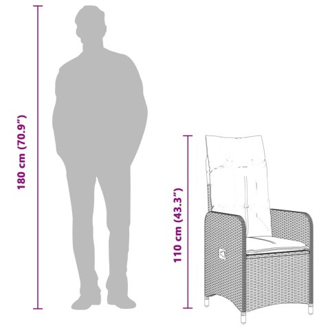 7-cz. zestaw mebli bistro z poduszkami, czarny, polirattan Lumarko! Lumarko!