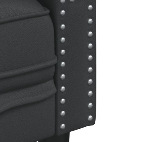 Sofa Chesterfield, 2-os., czarna, tapicerowana sztuczną skórą Lumarko! Lumarko!