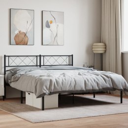 Metalowa rama łóżka z wezgłowiem czarna, 140x200 cm Lumarko! Lumarko!