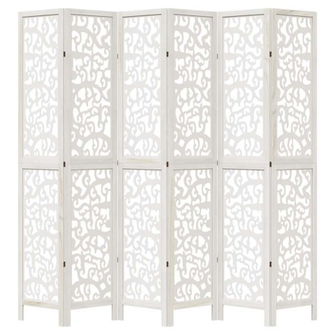 Parawan pokojowy, 6-panelowy, biały, lite drewno paulowni Lumarko! Lumarko!