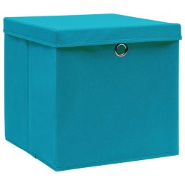 Pudełka z pokrywami, 4 szt., błękitne, 32x32x32 cm, tkanina Lumarko! Lumarko!