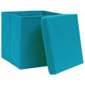 Pudełka z pokrywami, 4 szt., błękitne, 32x32x32 cm, tkanina Lumarko! Lumarko!