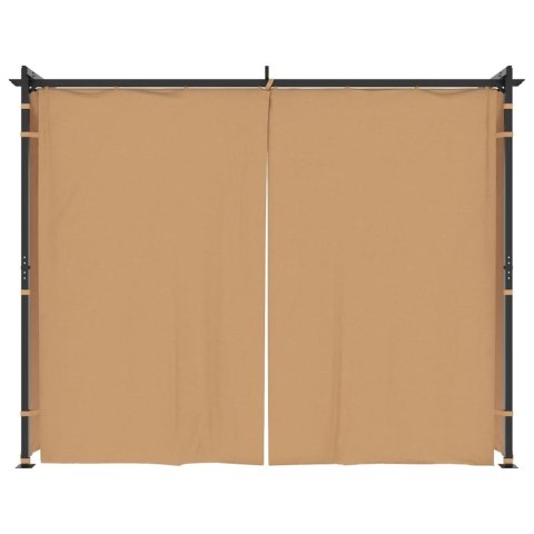 Altana ogrodowa z zasłonami, 3 x 3 m, antracytowa, stal Lumarko! Lumarko!