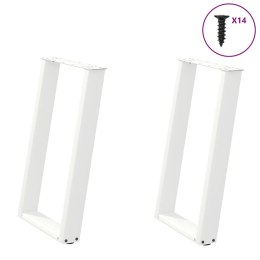 VidXL Nogi do stołu jadalnianego, 2 szt., białe, 60x(72-73) cm, stal Lumarko! Lumarko!
