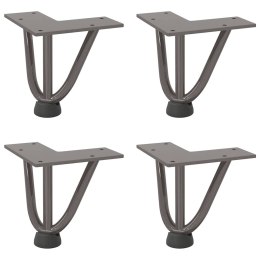 Nogi do stołu Hairpin, 4 szt., naturalna stal, 10 cm, lita stal Lumarko! Lumarko!