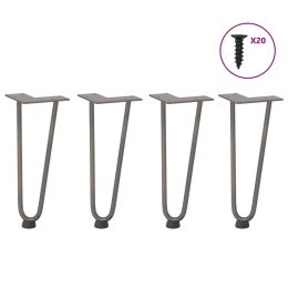 Nogi do stołu Hairpin, 4 szt., naturalna stal, 30 cm, lita stal Lumarko! Lumarko!