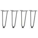 Nogi do stołu Hairpin, 4 szt., naturalna stal, 30 cm, lita stal Lumarko! Lumarko!