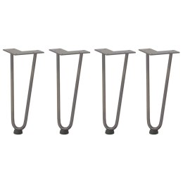 Nogi do stołu Hairpin, 4 szt., naturalna stal, 30 cm, lita stal Lumarko! Lumarko!