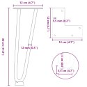 Nogi do stołu Hairpin, 4 szt., naturalna stal, 30 cm, lita stal Lumarko! Lumarko!