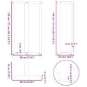 Nogi do stołu barowego, 2 szt., 60x35x(110-111)cm, stal Lumarko! Lumarko!