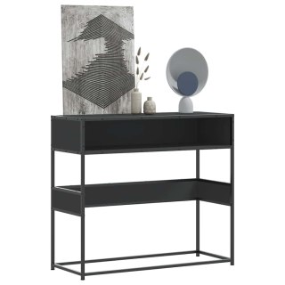 Stolik konsolowy, czarny, 90x35x80 cm, materiał drewnopochodny Lumarko! Lumarko!