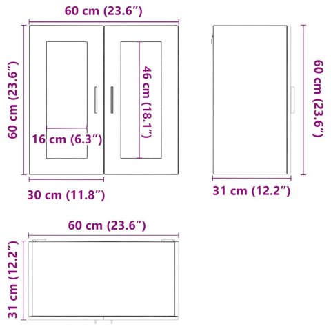 Szafka ścienna kuchenna ze szklanymi drzwiami, Porto, biała Lumarko! Lumarko!