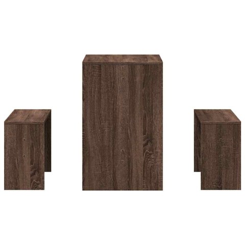 3-częściowy zestaw do jadalni ze stołem i ławką, dąb brązowy Lumarko!