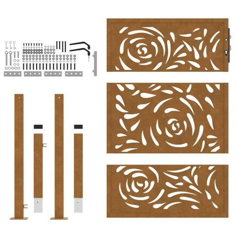 Brama ogrodowa 105x130 cm Stal nierdzewna Wzór płomienia Lumarko!