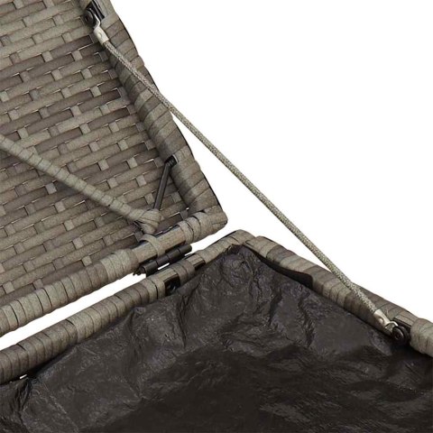 Taborety ogrodowe z poduszkami 2 szt. Szare Polirattan Lumarko!