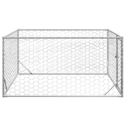 Zewnętrzna buda dla psa z drzwiami 2x2x1 m Stal ocynkowana Lumarko!