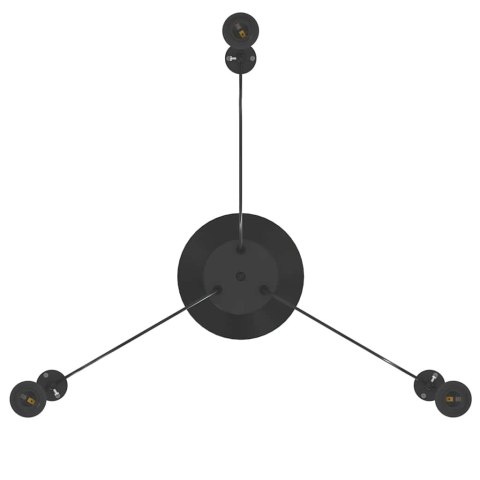 Lampa wisząca z 3 uchwytami na żarówki E27 Czarny metal Lumarko!