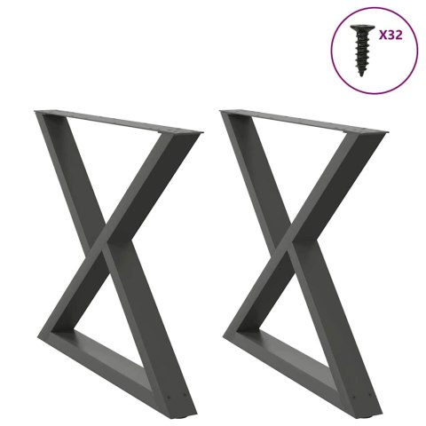 Nogi do stołu jadalnego 2 szt. Antracyt 90x(72-73,3) cm Stal Lumarko!