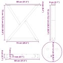 Nogi do stołu jadalnego 2 szt. Białe 80x(72-73,3) cm Stal Lumarko!