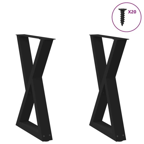 Nogi do stołu jadalnego 2 szt. Czarne 60x(72-73,3) cm Stal Lumarko!