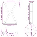 Nogi do stołu jadalnego 2 szt. Czarne 60x(72-73,3) cm Stal Lumarko!