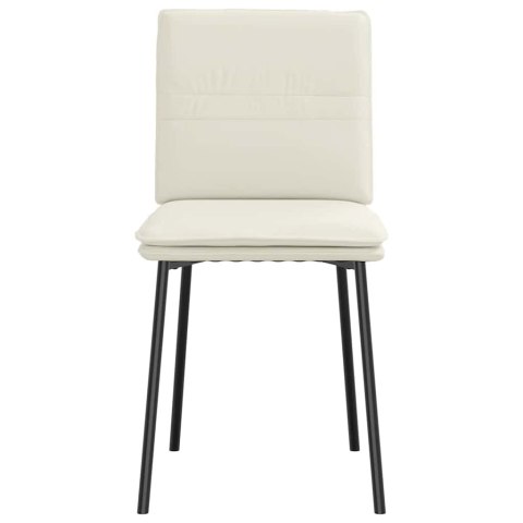 Krzesła stołowe, 6 szt., kremowe, obite aksamitem Lumarko!