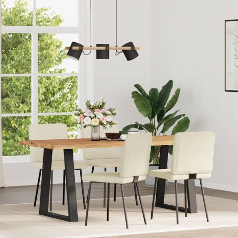 Krzesła stołowe, 4 szt., kremowe, obite aksamitem Lumarko!