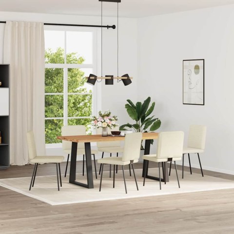 Krzesła stołowe, 6 szt., kremowe, obite aksamitem Lumarko!