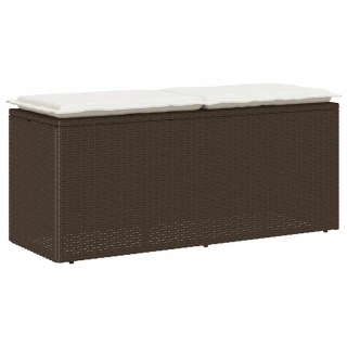 Ławka ogrodowa z poduszką Brązowa 110x40x44 cm Polirattan Lumarko!