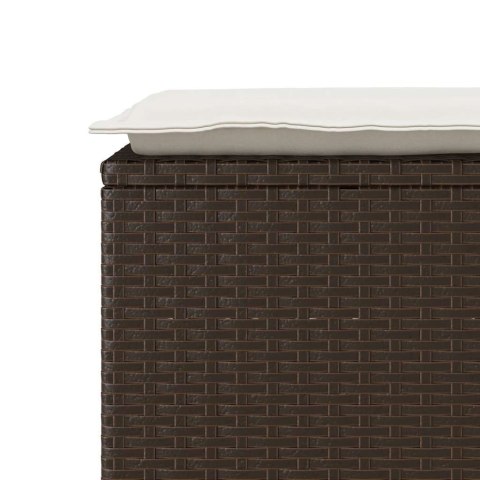 Ławka ogrodowa z poduszką Brązowa 110x40x44 cm Polirattan Lumarko!
