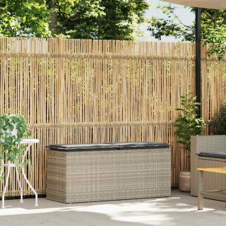 Ławka ogrodowa z poduszką Jasnoszara 110x40x44 cm Polirattan Lumarko!